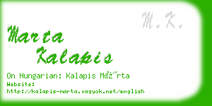 marta kalapis business card